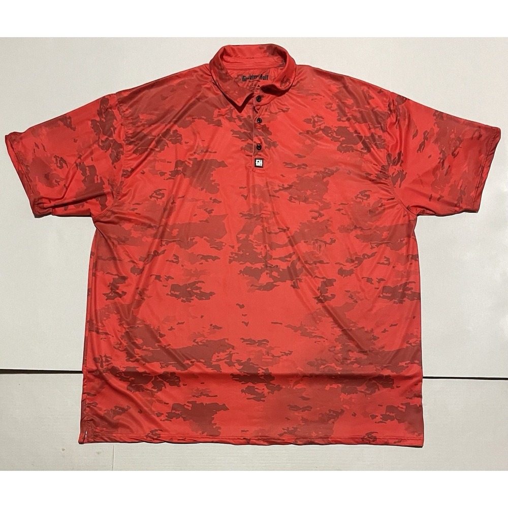 Greater Half Short Sleeve‎ Stretch Golf Polo Shirt Mens 4XL XXXXL Camouflage Red